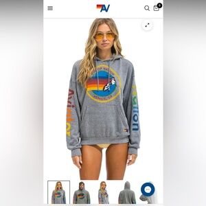 FINAL PRICE DECREASE *SIZE XL UNISEX AVIATOR NATION RELAXED PULLOVER HOODIE-GREY